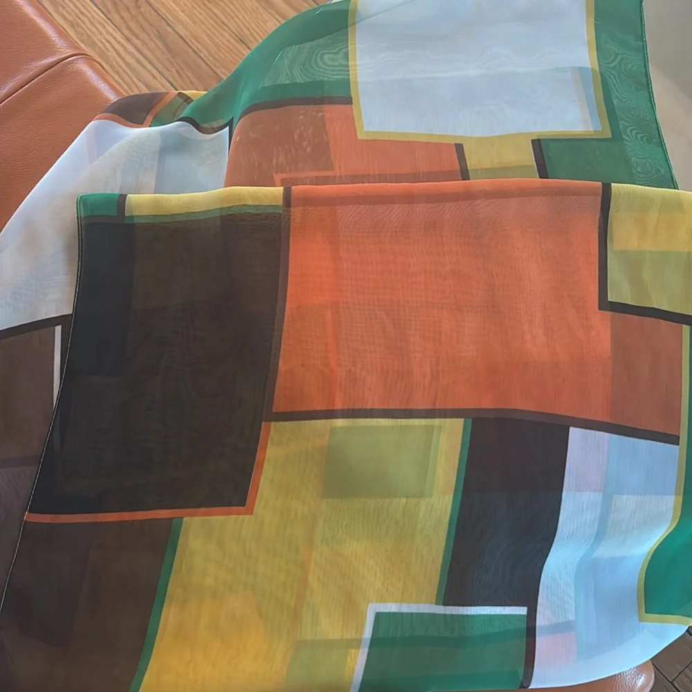 Colorful Geometric Scarf long wrap retro natural colorful